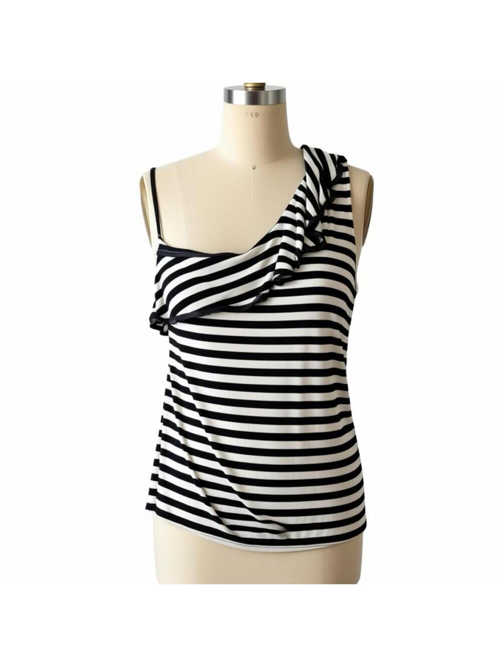 White House Black Market Black and White Top Size Large